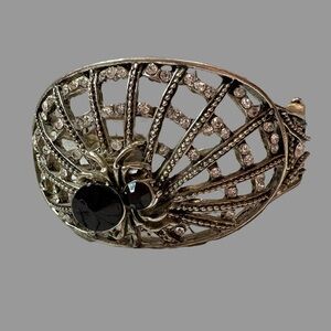 Spider on Spiderweb Hinge Close Bracelet Halloween Goth Spooky